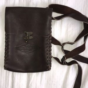 Quicksilver Sm Brown Leather Backpack Satchel